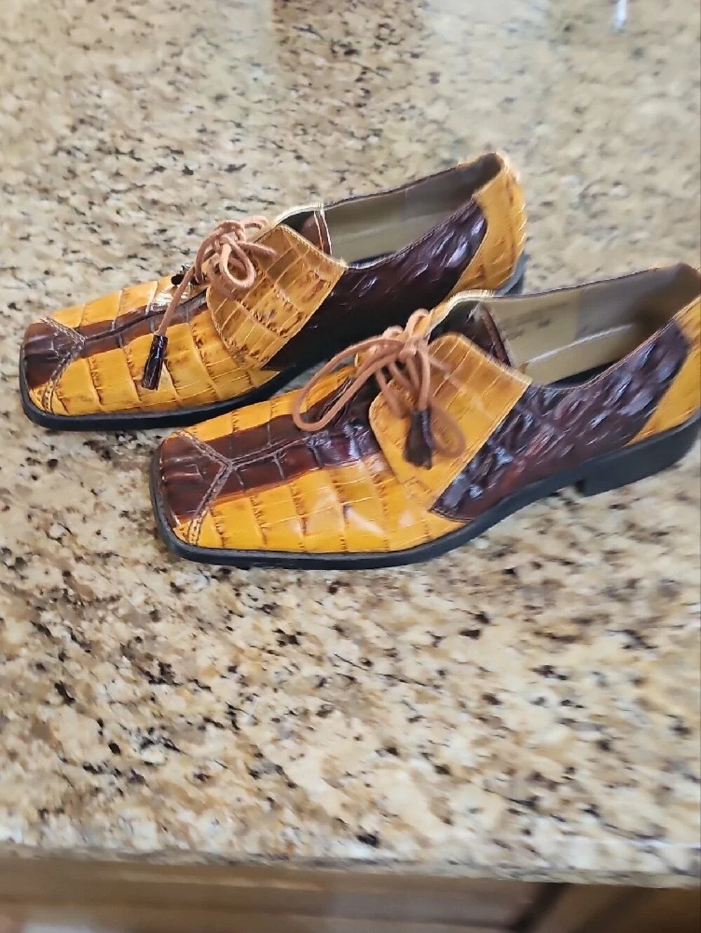 Giorgio Brutini Private Collection Alligator Embossed Leather Oxfords - 8M